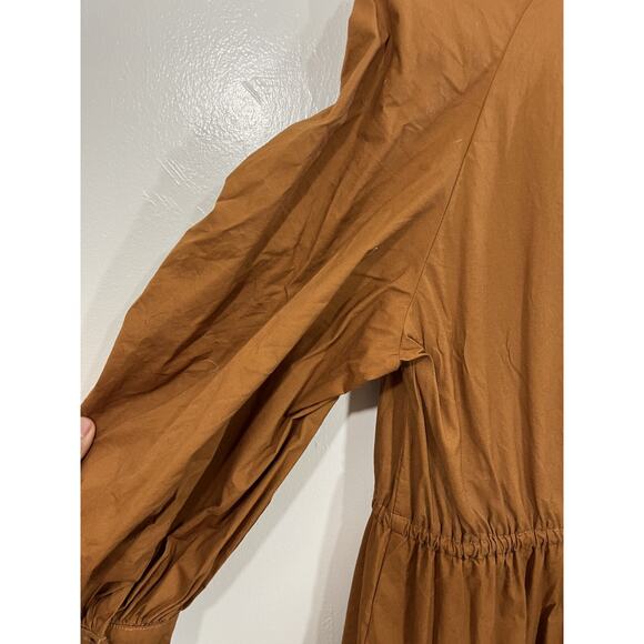 Boho Chic Avant Garde Cottagecore Lagenlook Tiered Dress M Art Terracotta Brown - Picture 11 of 16